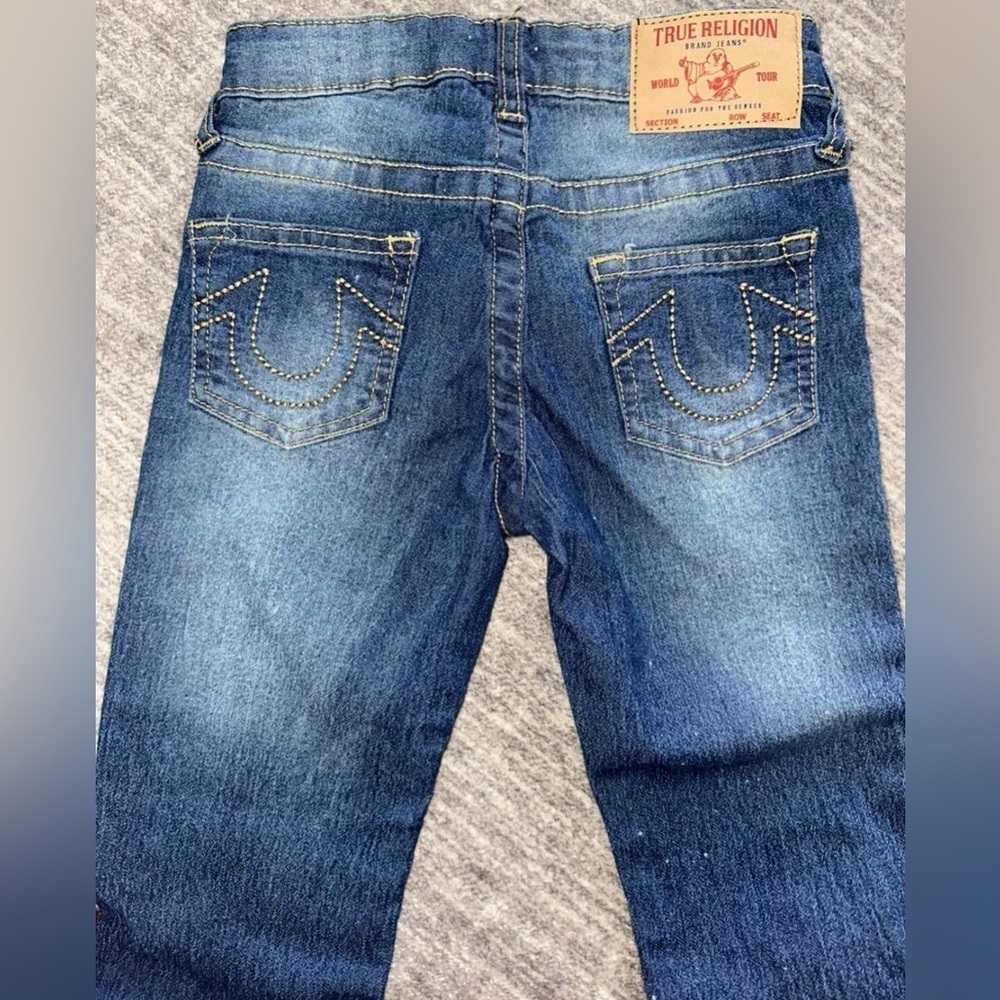 True Religion Girls Blue Denim Geno Relaxed Slim Jeans - Size 5 - Picture 3 of 4